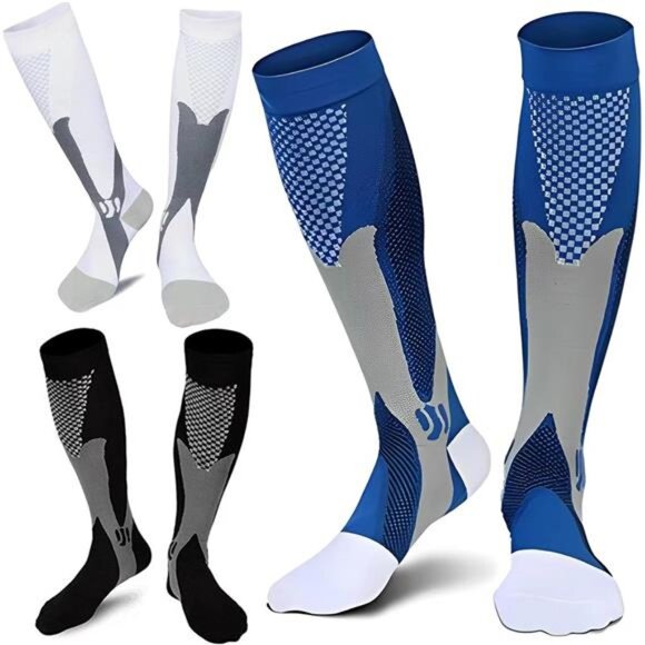 3 Pair Sport Compression Socks Men Women, Compression Stocking Nurse Socks - Picture 1 of 7